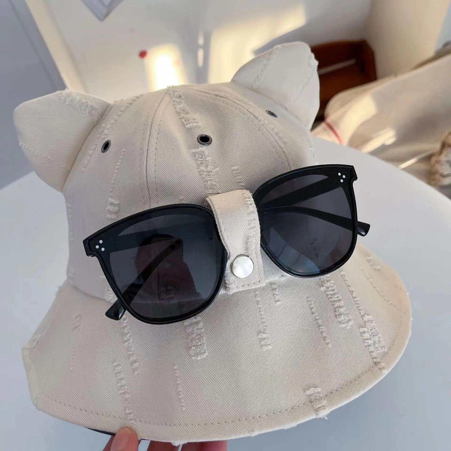 Cute Cartoon Bucket Hat With Glasses Women Spring And Summer Fashion Bob Chapeau Outdoor Sunscreen Sun Fishing Cap Panama