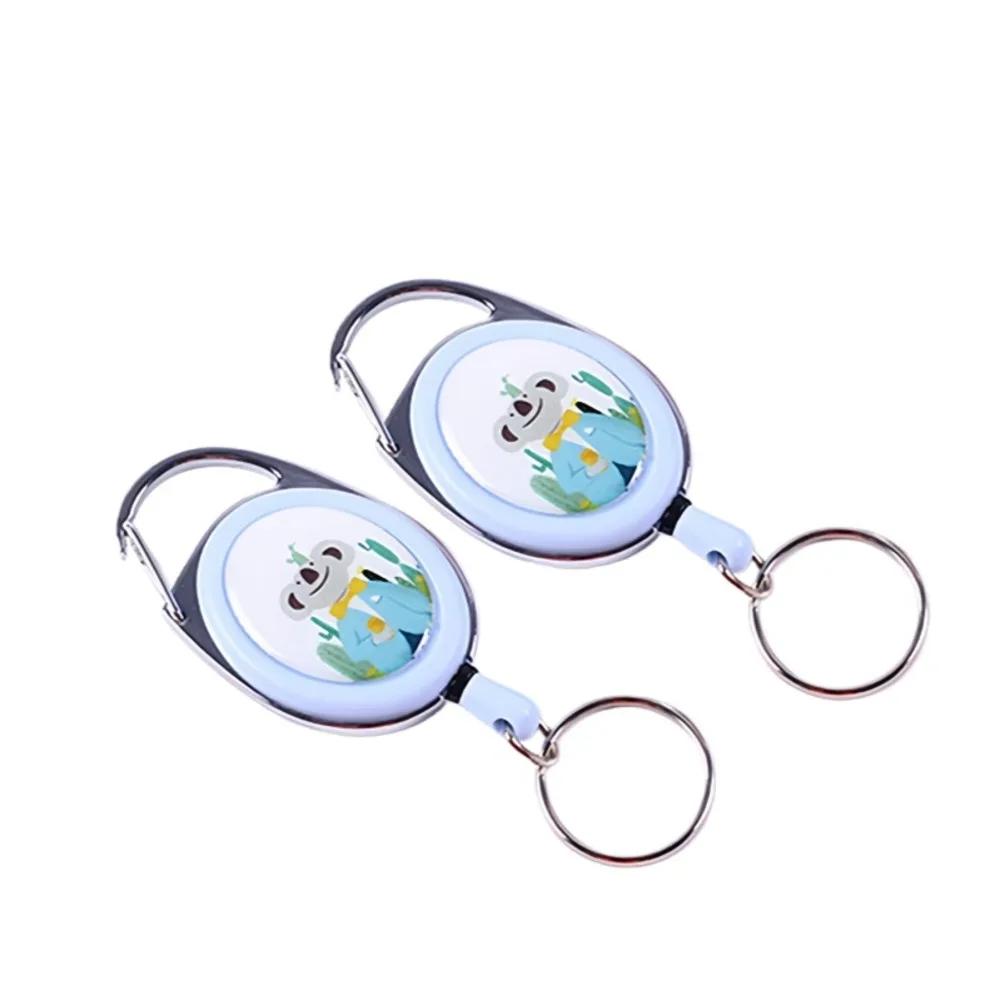 

Набор из 4 выдвижных держателей для бейджей с мультяшными животными, металлические брелоки, универсальные аксессуары для удостоверений личности и офисных карт