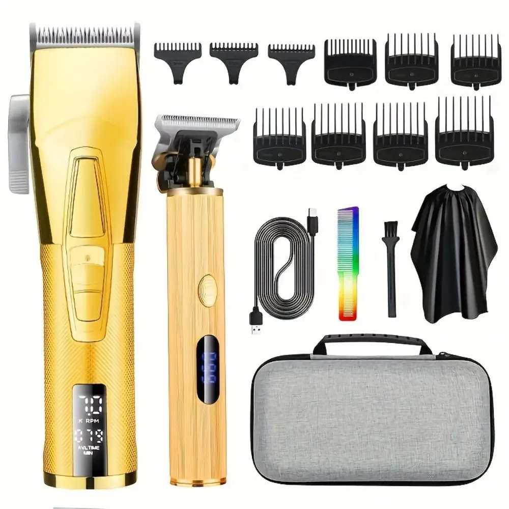 Alat Cukur Rambut Profesional Tanpa Kabel Untuk Pria - Set Pemangkas Elektrik Berisik Rendah Dengan Tas Perjalanan - Sempurna Untuk Perawatan Rambut Tubuh