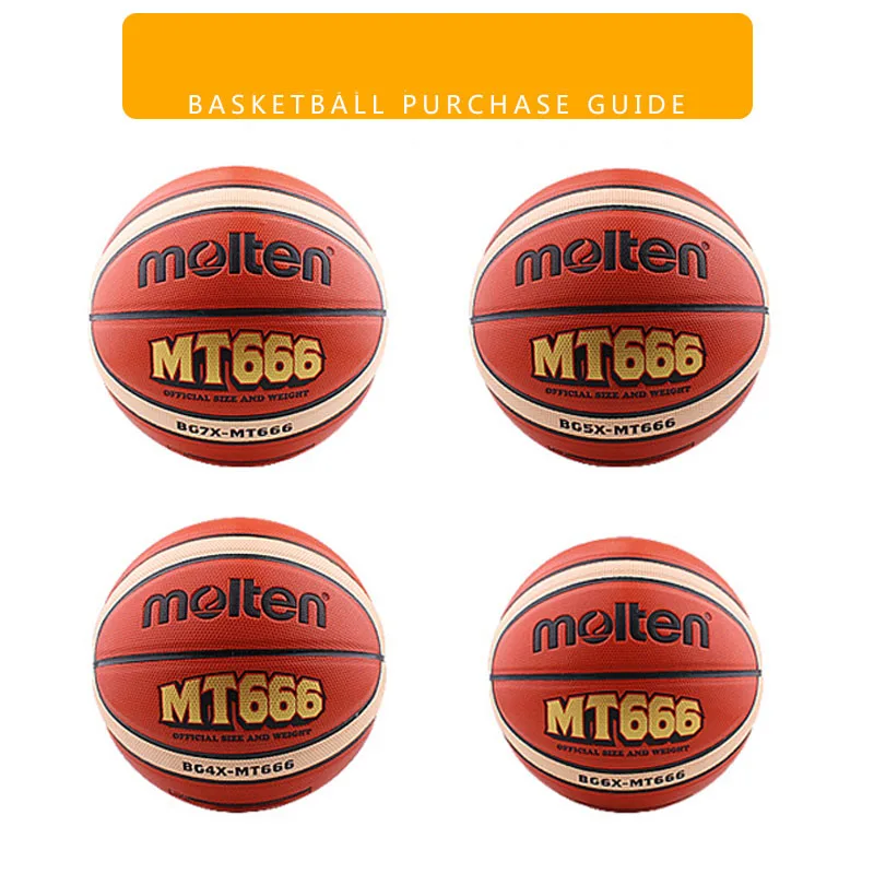 Molten Basketball Ball BG7X-MT666 Official Size 4/5/6/7 PU Leather Outdoor Indoor Match Training Men Women Baloncesto