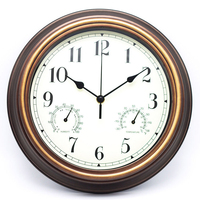 Charming Garden Clock Decoration 12 Inches Garden Clock 12 Inch Wall Clock Built-in Thermometer Classic Home Decor