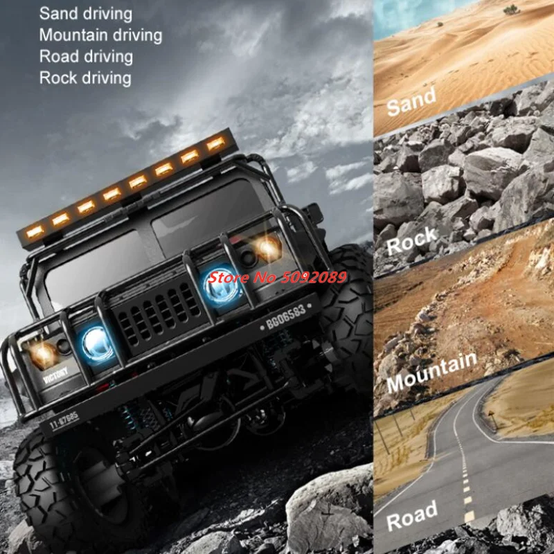 2.4G 4WD 1:12 High Speed Headlight Metal Classic RC Racing Car Four-wheel Drive off-road Climbing Car Vehical  Gift