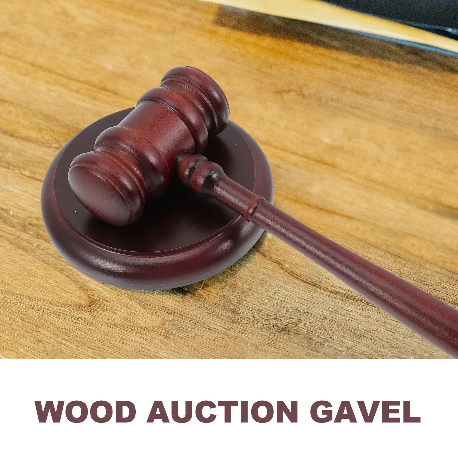 1 مجموعة خشبية القاضي المطرقة مزاد المطرقة المحكمة أداة الخشب الصلب للمحامي الرئيس مجلس رئيس المحمولة تصميم مدمج بصوت عال
