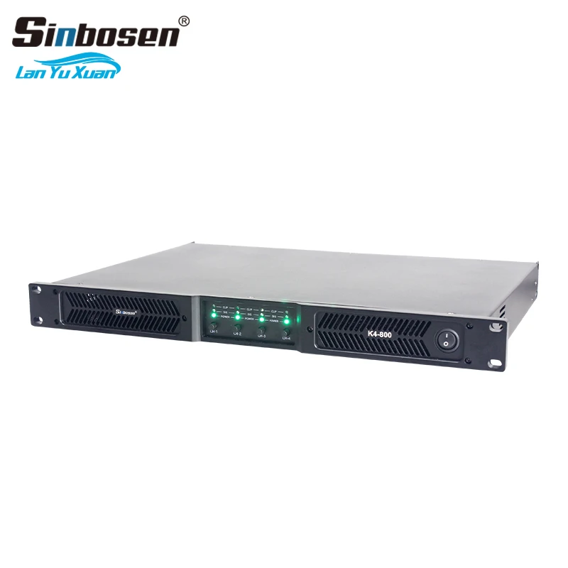 

K4-800 Karaoke Digital Outdoor 4 Channel Pa Class D 1U Amplifier 1200W X 4 Sound Amplifier 1200W