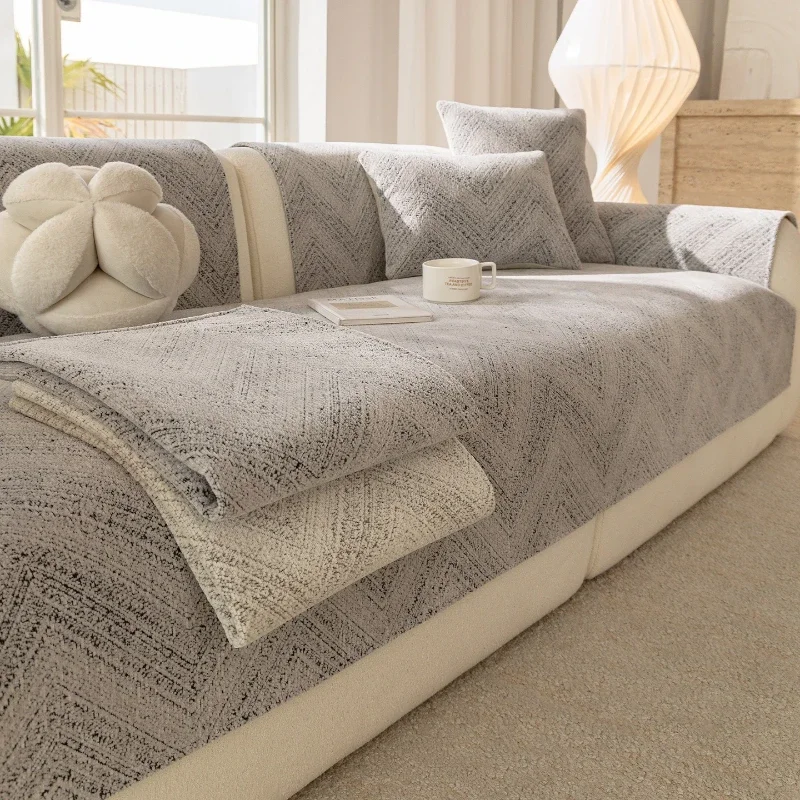 2026 Simple Style High Gram Heavy Chenille Sofa Cushion  Four-season Universal Sofa Cover Direct Supply One Piece Seat Non-slip