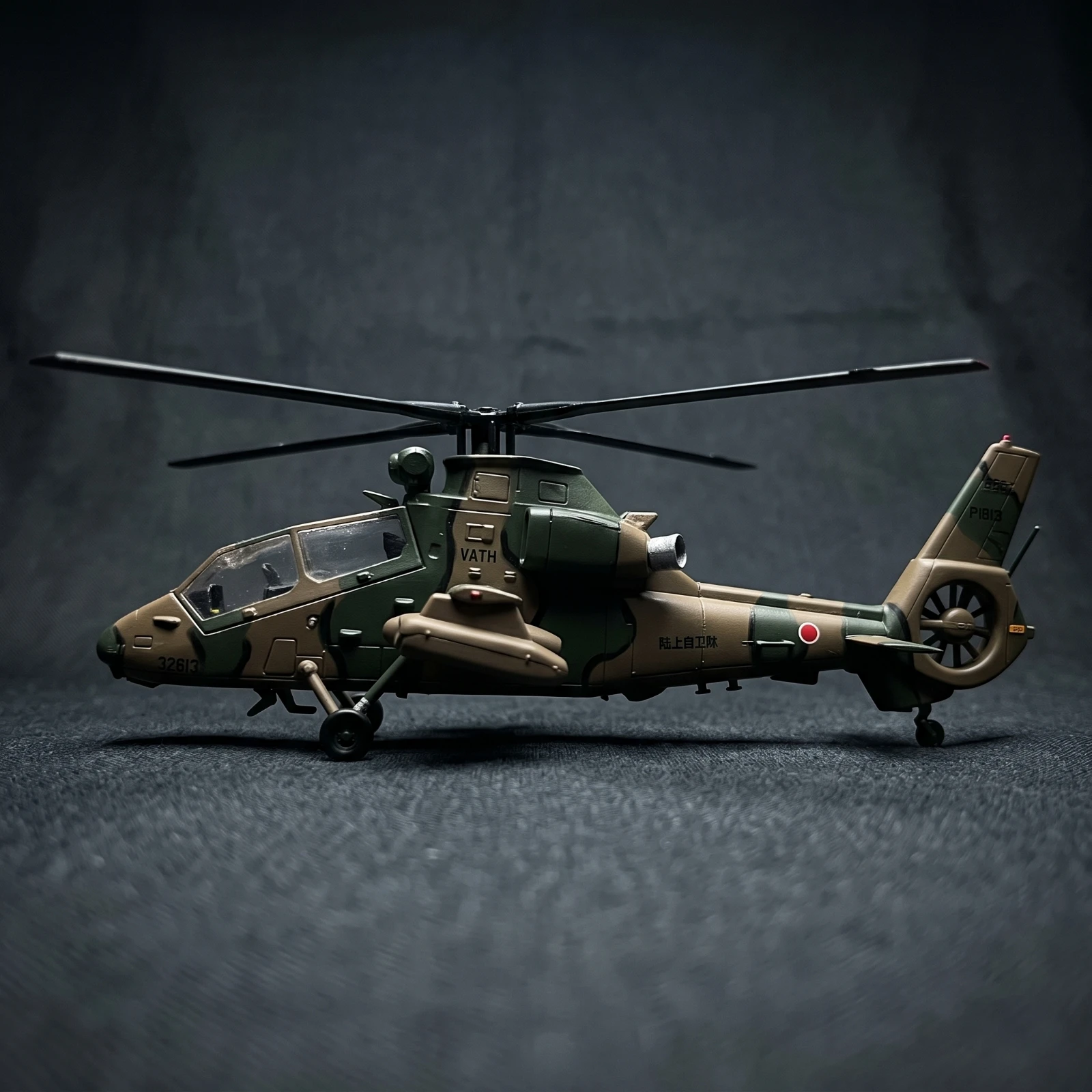 Military Helicopter Model with Rotor Alloy Replica Light Observation Aircraft Desktop Decor for Home Office Display