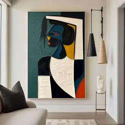 Large Colorful 3D Textured Mural Original Hand-painted Abstract Canvas Painting Picasso-style Oil Painting Modern Wall Art Decor
