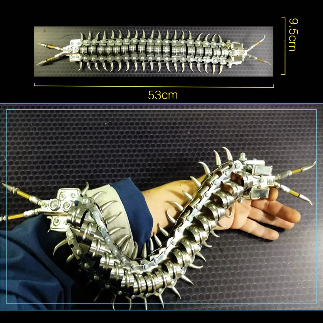 子供と大人のためのムカデの形をした3Dメカニカルジグソーパズル,組み立ておもちゃ,シルバーギフト,DIY