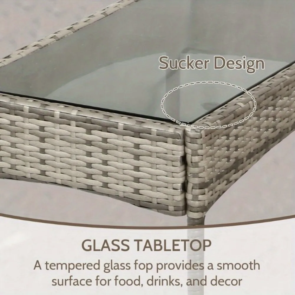 Patio Conversation Set 4 Pieces Patio Furniture Set Wicker with Rattan Chair