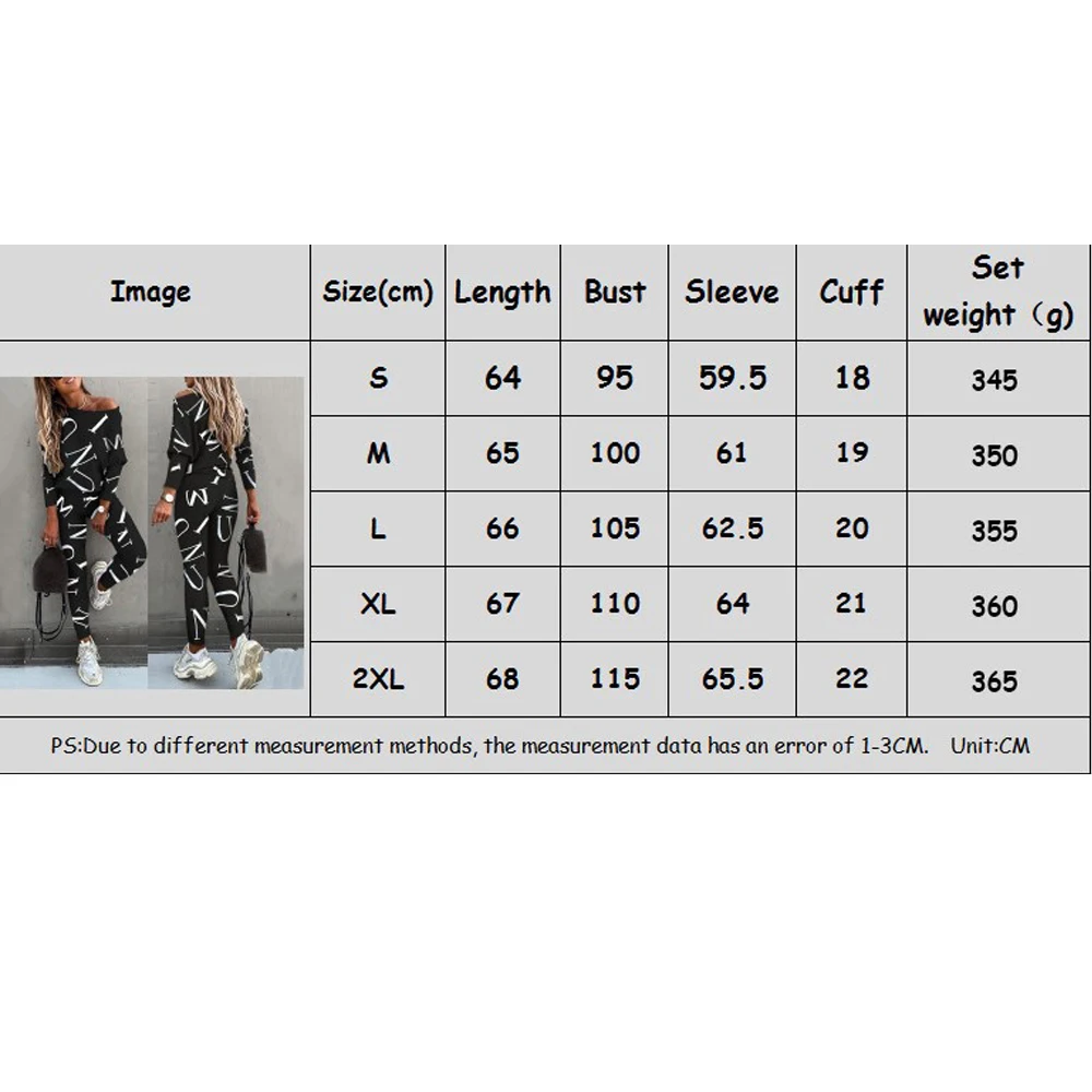 2023 Casual Set Pants Suit Women Tracksuits Harajuku Long Sleeve Letter Printed Sweatshirt Elastic Waist Pencil High Waist Pants