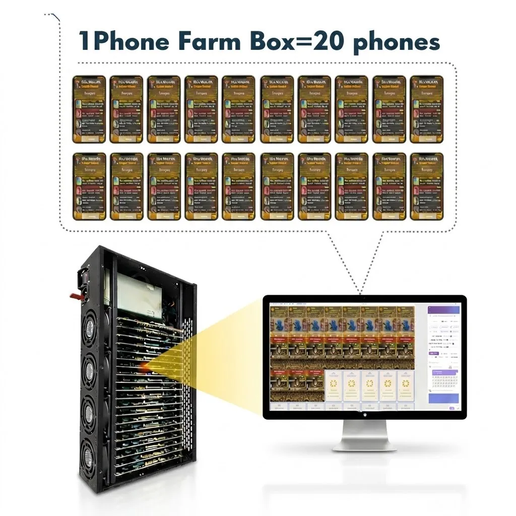 Mobile Phone Farm Group Control Server AI Box Tiktok Spotify Youtube Automation Click Bot Android Phone Cluster Server