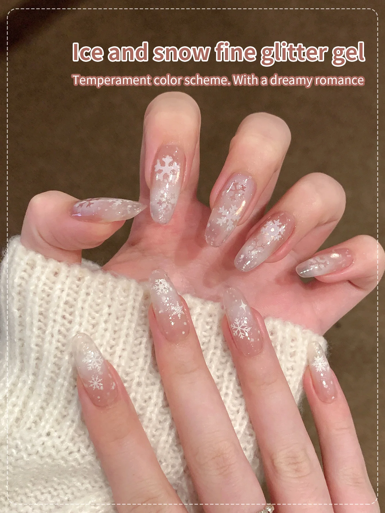 6ml Milky White Gel Nail Polish, Soak Off UV Semi Permanent Christmas Snowflake Phototherapy Gel, Can Be Used For Christmas