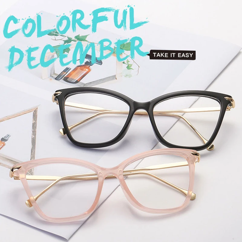 

Fashion Women Style Eyeglasses Frame Cat Eye Stylish Optical Eyewear Prescription Spectacles UV400 Anti-scratch Coating Frame