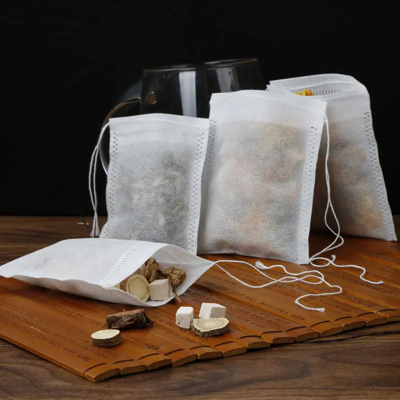 Disposable Tea Bags Multi-size   for Loose Leaf  Empty Large Scented Bag Iced Coffee Filter  Drawstring Pouch 