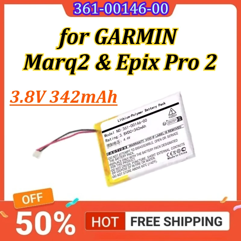 

361-00146-00 3.8V 342mAh Watch Battery for GARMIN Marq2 & Epix Pro 2 Watch