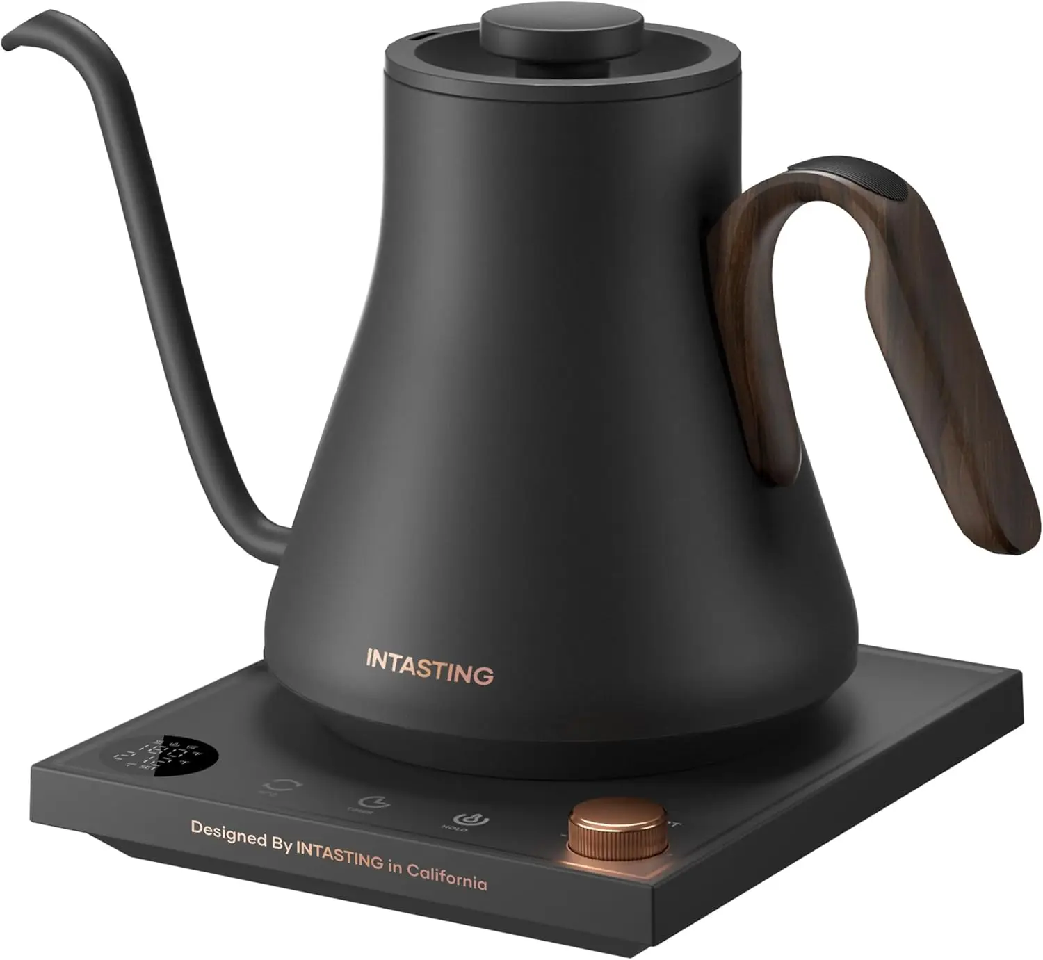 

Gooseneck Electric Kettle with Precise ±1℉ Temperature Control, Wood-Accented Handle, Stainless Steel Interior, Quick Heating