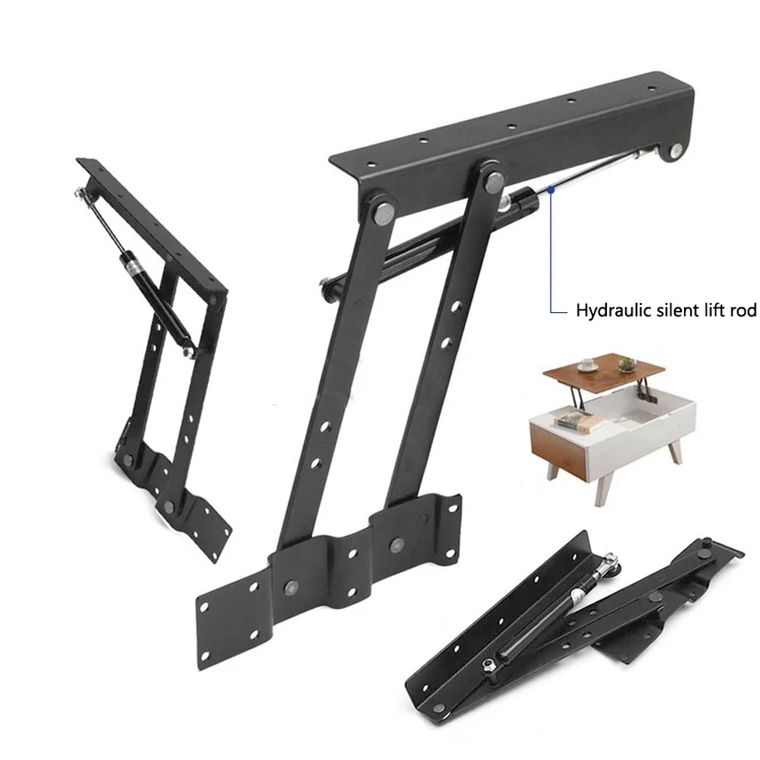 Imagem -04 - Armazenamento Mesa de Café Dobrável Levantamento Acessórios de Ferragem Faça Você Mesmo Desktop Suporte de Elevação Pneumático Hidráulico Primavera Altura Ajustador