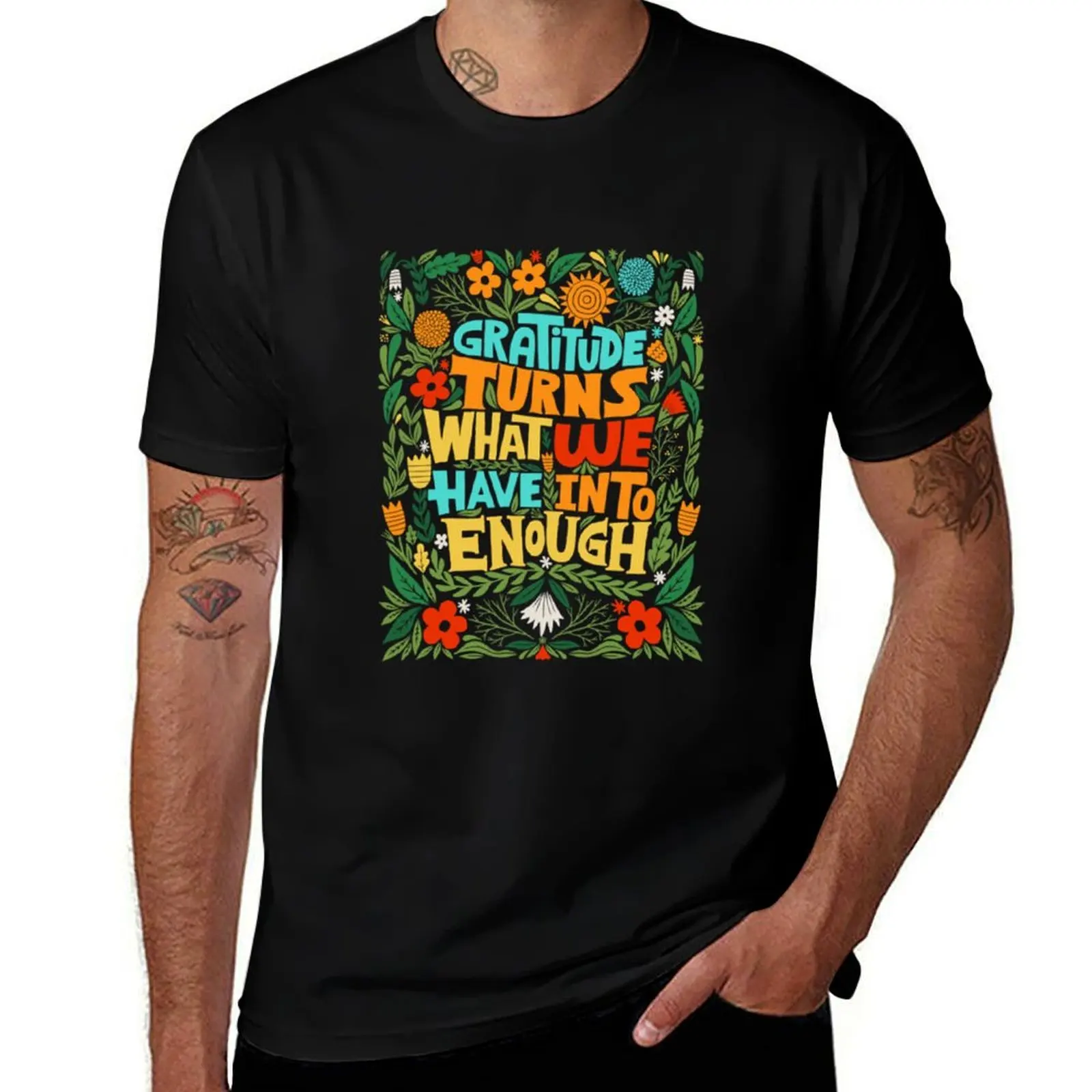 

gratitude T-Shirt t shirt man cotton t shirt for man