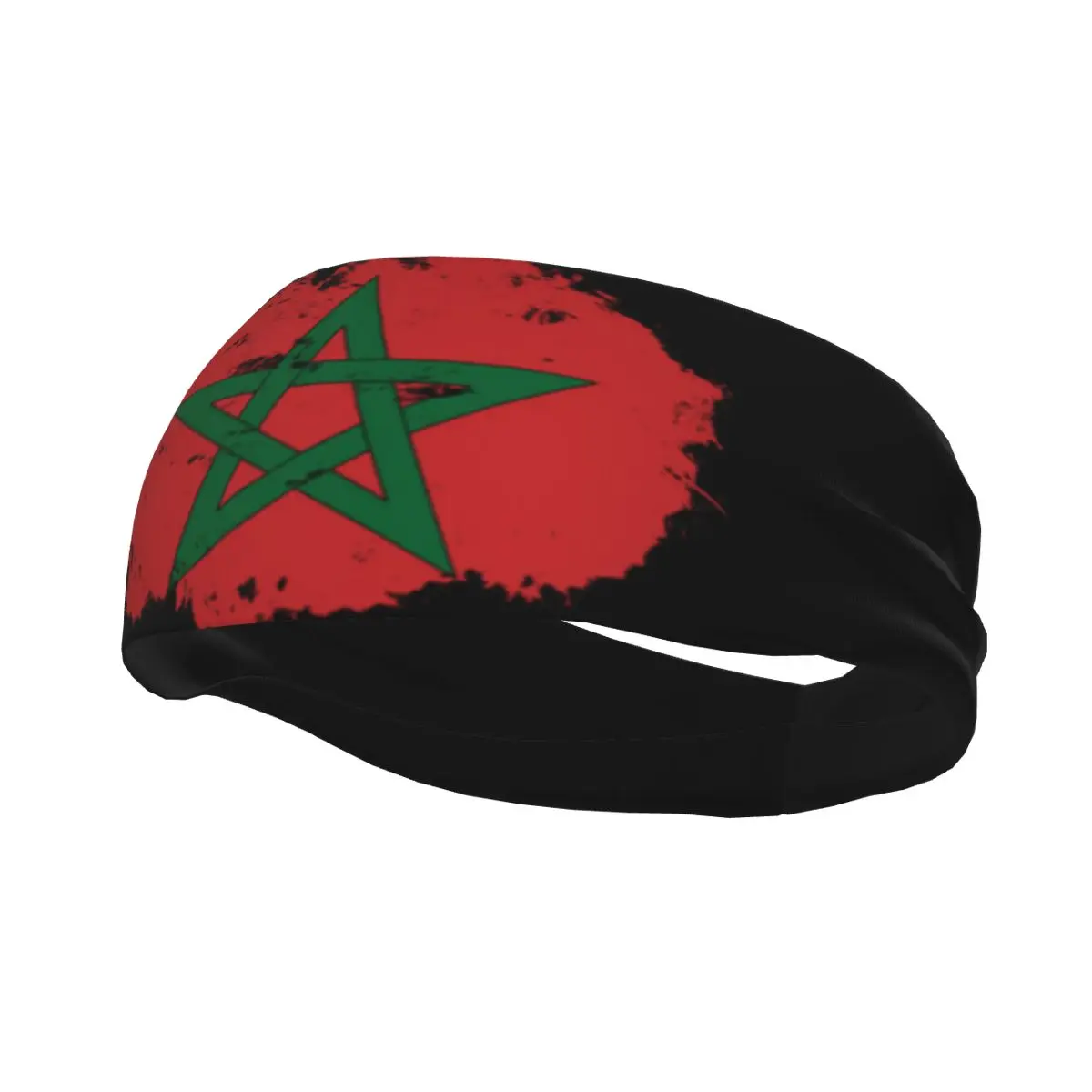 

Headband Morocco Flag Brush Background Headwrap Hairband for Tennis Gym Fitness Headwear Hair Accessories