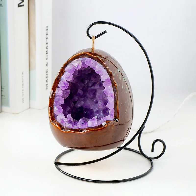 

Новый натуральный аметист яйцо динозавра ночник хрустальный ночник аметист наземный свет