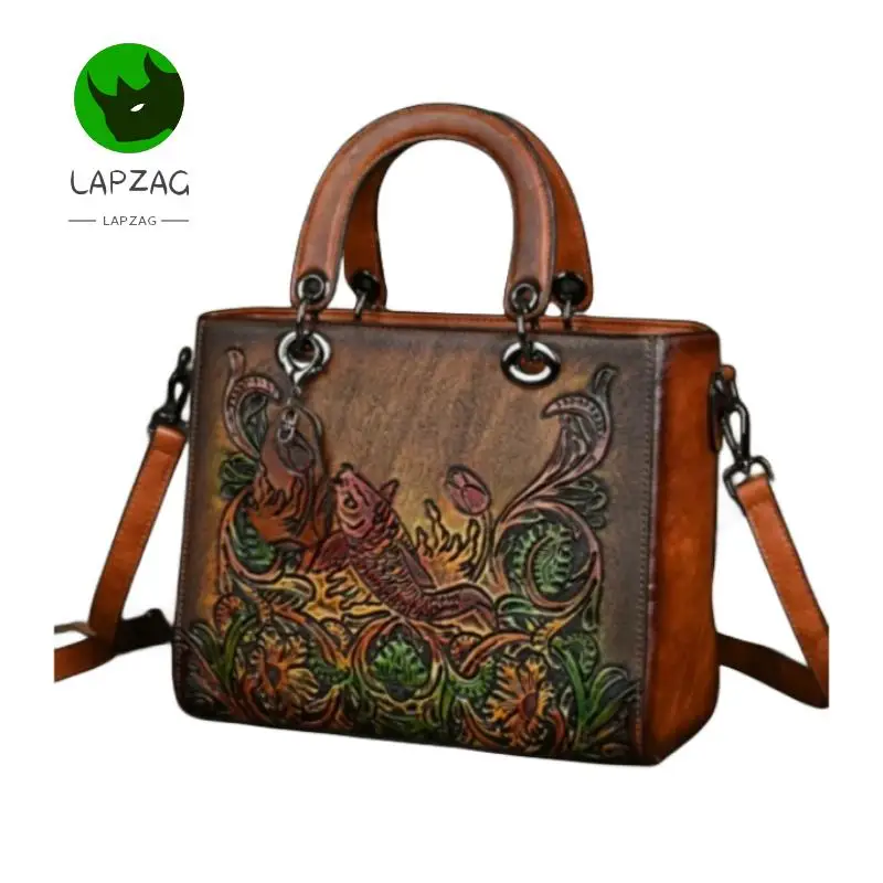 

Vintage Women's Messenger bags Floral Handbag for female girls Antique Shoulder Bag Large Crossbody office Ipad Bag for Ladies