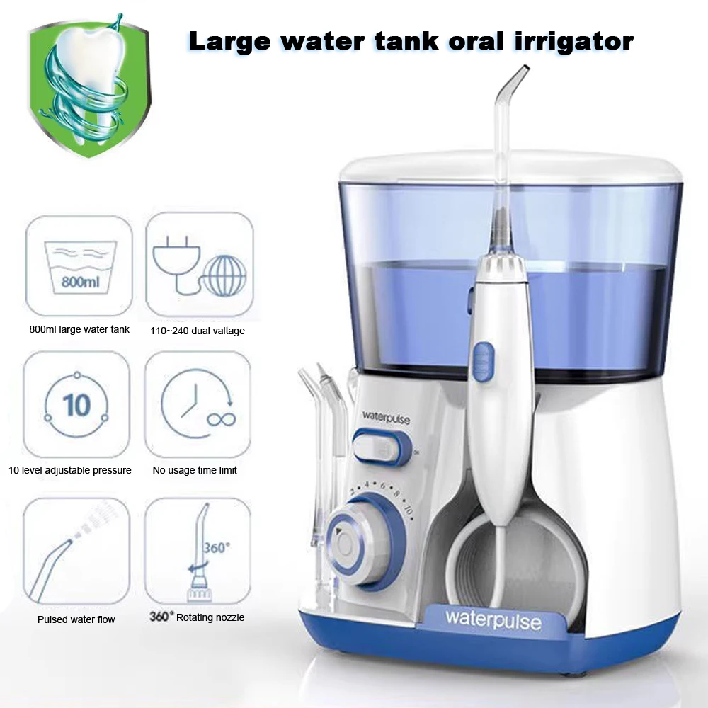 Electric Water Jet Flosser Pick Oral Irrigator Dental Hygiene Flossing Equipment Teeth Cleaner 5Tips Mouth Washing Cleaning Tool
