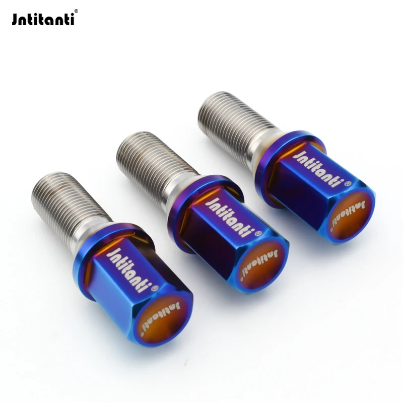 Jntitanti  Gr5 titanium wheel bolt M14x1.5x30-38mm for Lamborghini/Maserati/Renault/Alfa Romeo Stelvio 2.0T