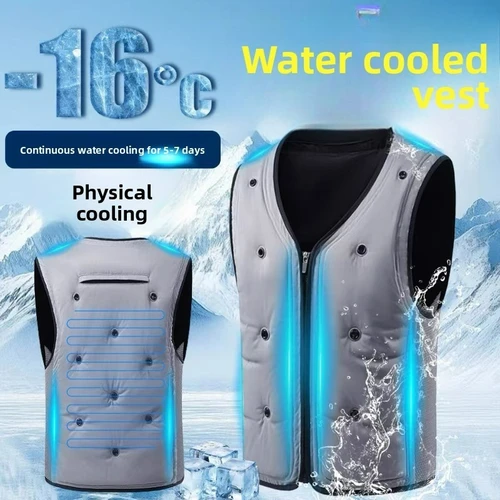 Imagen 2 del producto Frío de hielo -15 ℃   Chaleco de verano para hombre, chaqueta sin mangas con refrigeración física, sin batería, pesca, chaleco de trabajo de baja temperatura