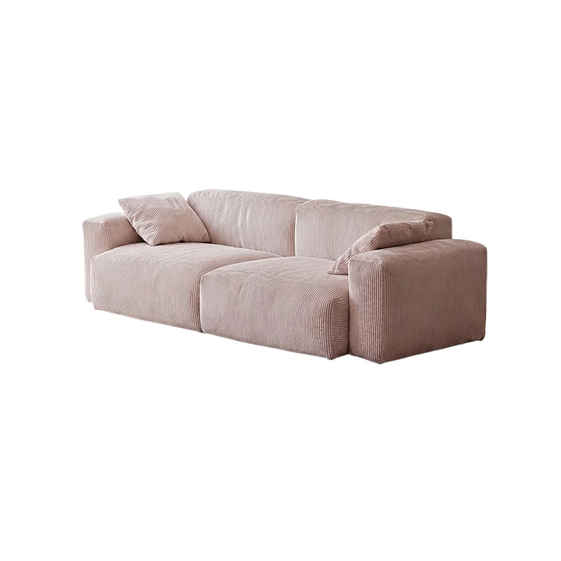 CX Cream Wind Living Room Small Unit Corduroy Fabric Sofa Pink