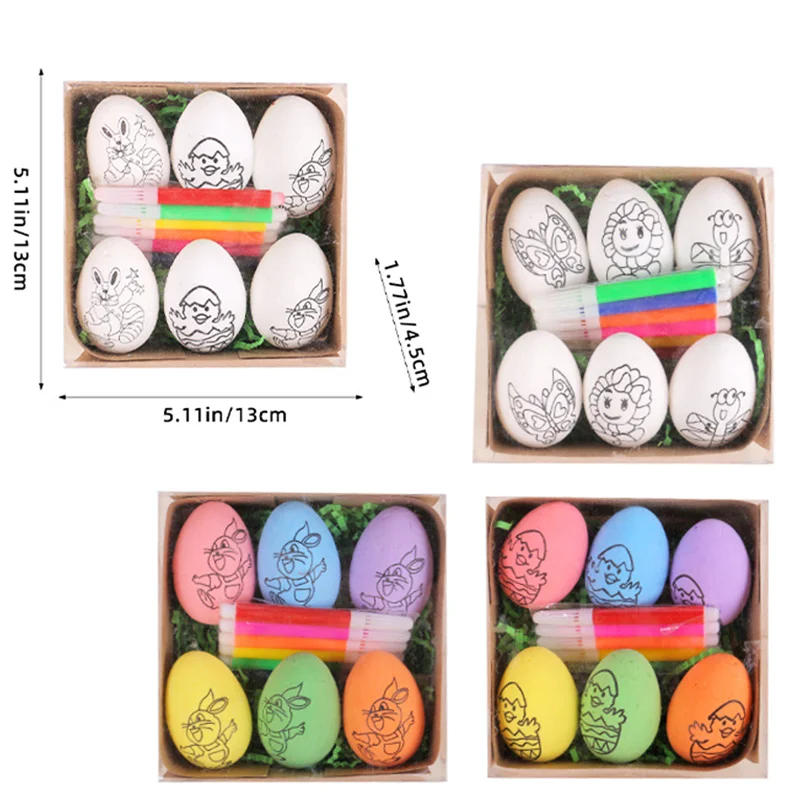 Hand-Drawn Easter Egg Set Drawing Toys Easter Party Supplies Ideal for Drawing Various Patterns Easter Home Decor Party Supplies