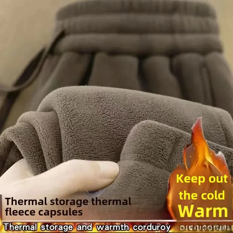 

Двусторонние флисовые брюки на молнии для мужчин, утепленные зимние теплые спортивные штаны, повседневная свободная верхняя одежда, брюки