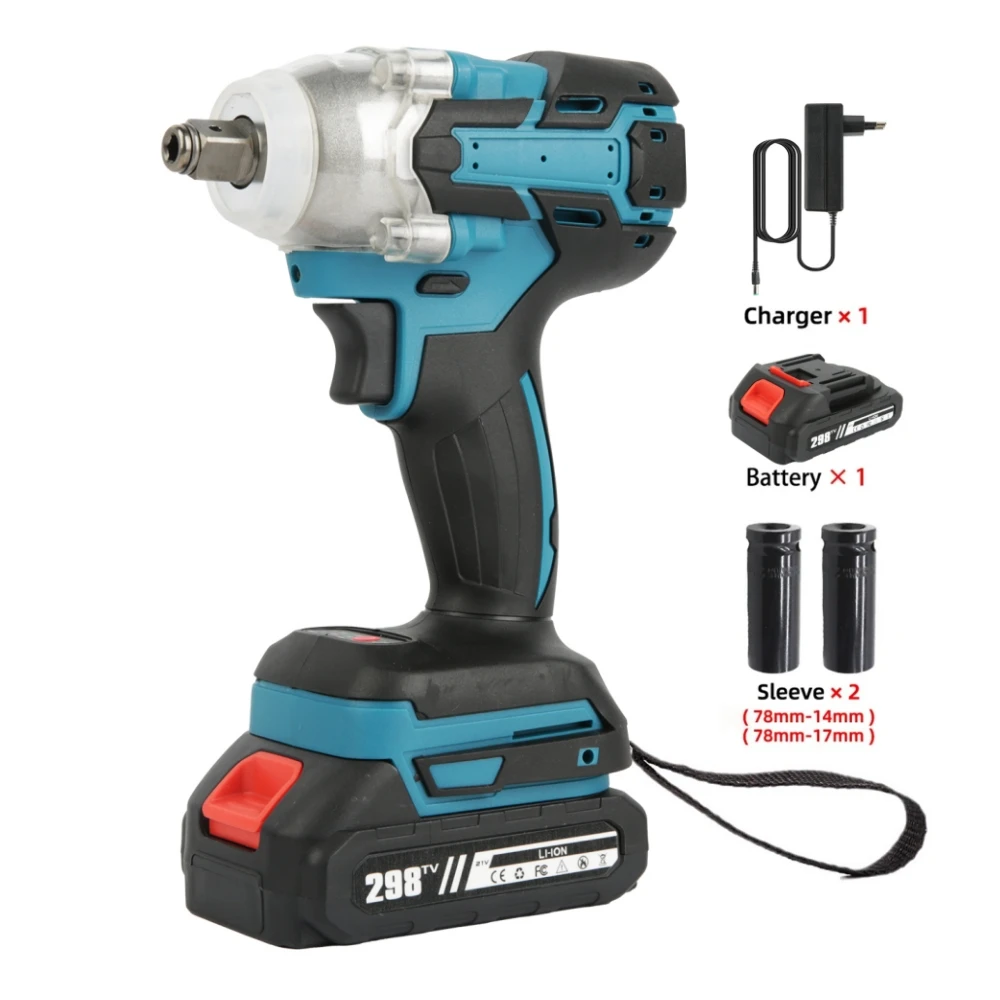 Clé à chocs électrique sans fil, 520N.m, moteur sans balais, clé rechargeable, perceuse, outil électrique pour batterie Makita 18V 388V
