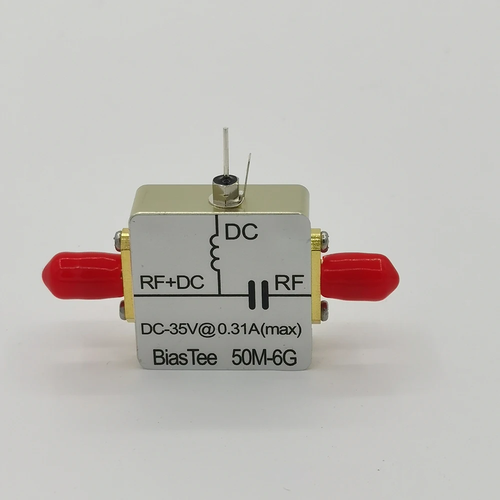

High-Performance RF Bias Tee / DC Blocking Coaxial Feed Box - 50MHz-6GHz, Low Insertion Loss ≤0.8dB, 35V/310mA