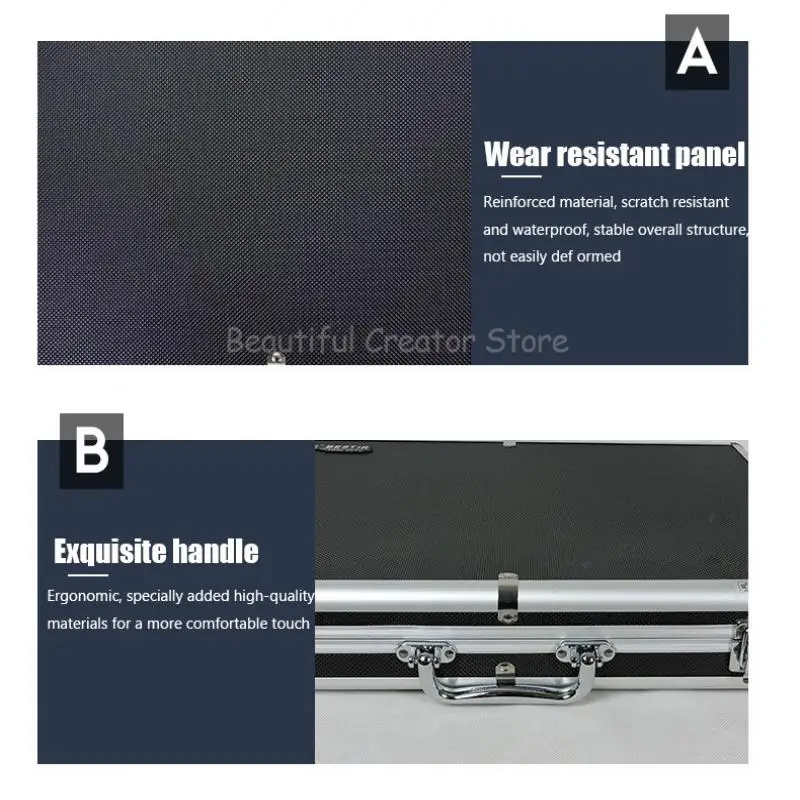 Imagem -05 - Grande Caixa de Ferramentas Case Duro Case de Ferramentas de Alumínio à Prova Impermeável Água Caixa de Armazenamento de Ferramentas Portátil Mala de Segurança Instrumento Caixa de Ferramentas Organizador
