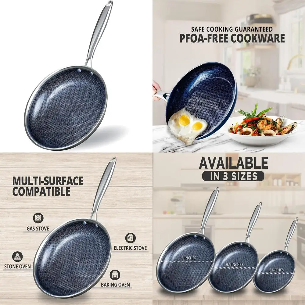 

9,5-дюймовая сковорода премиум-класса с антипригарным покрытием для повседневного использования и легкой очистки