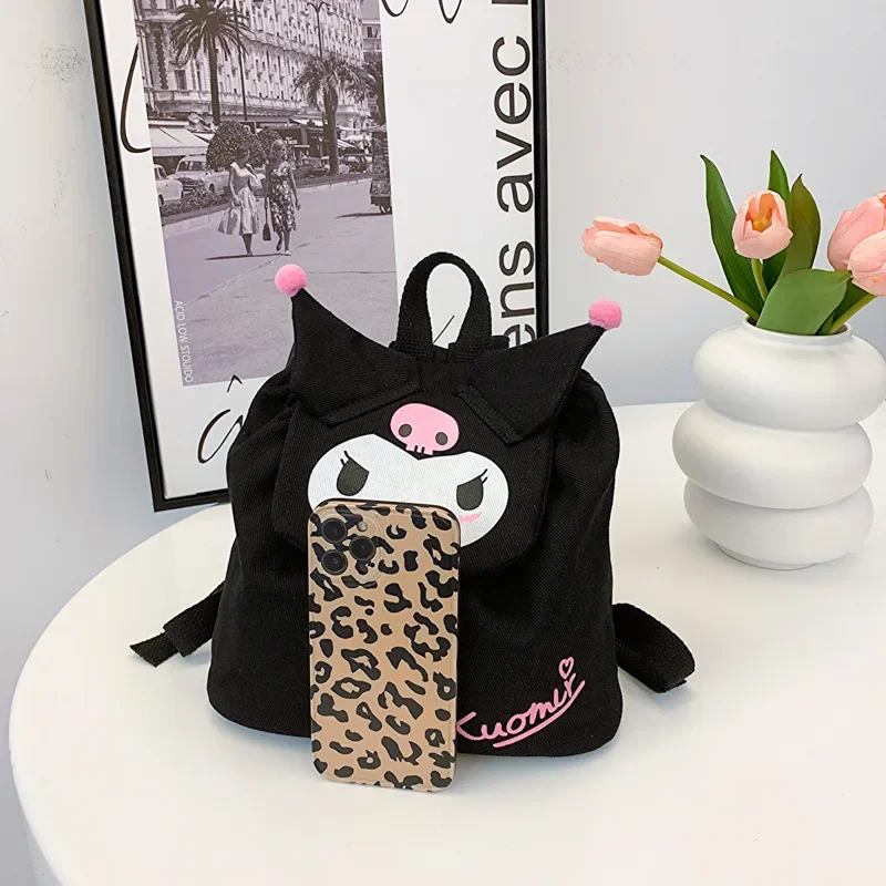 حقيبة ظهر للأطفال من سانريوس كورومي هالو كيتي كارتون كاواي حقيبة مدرسية للبنات خفيفة صغيرة من القماش قابلة للتنفس مطبوعة على شكل شخصية أنيمي