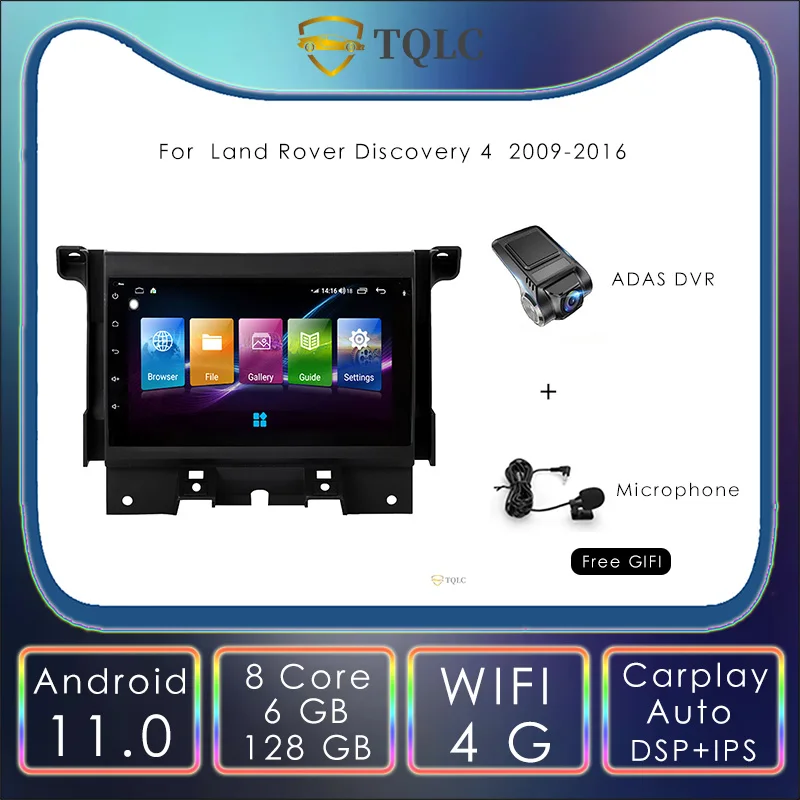 

TQLC Android Car Radio Player For Land Rover Discovery 4 Carplay DVD Multimedia Player Stereo GPS Navigation Speakers 2009-2016