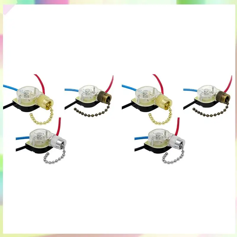 B23B 6Pack Ceiling Fan Light Switch ZE-110 Fan Switch 3 Way Speed Fan Switch Ceiling Pull Chain Switch Replacement