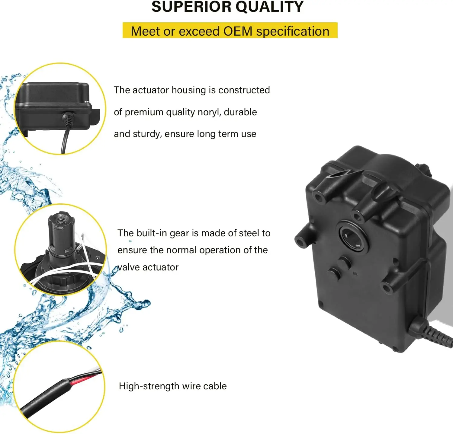 TM Replace Part for 263045 CVA-24T Valve Actuator 180 Degree Rotation, 24 Volt AC Pool and Spa Actuator Fits Compool, for Ortega