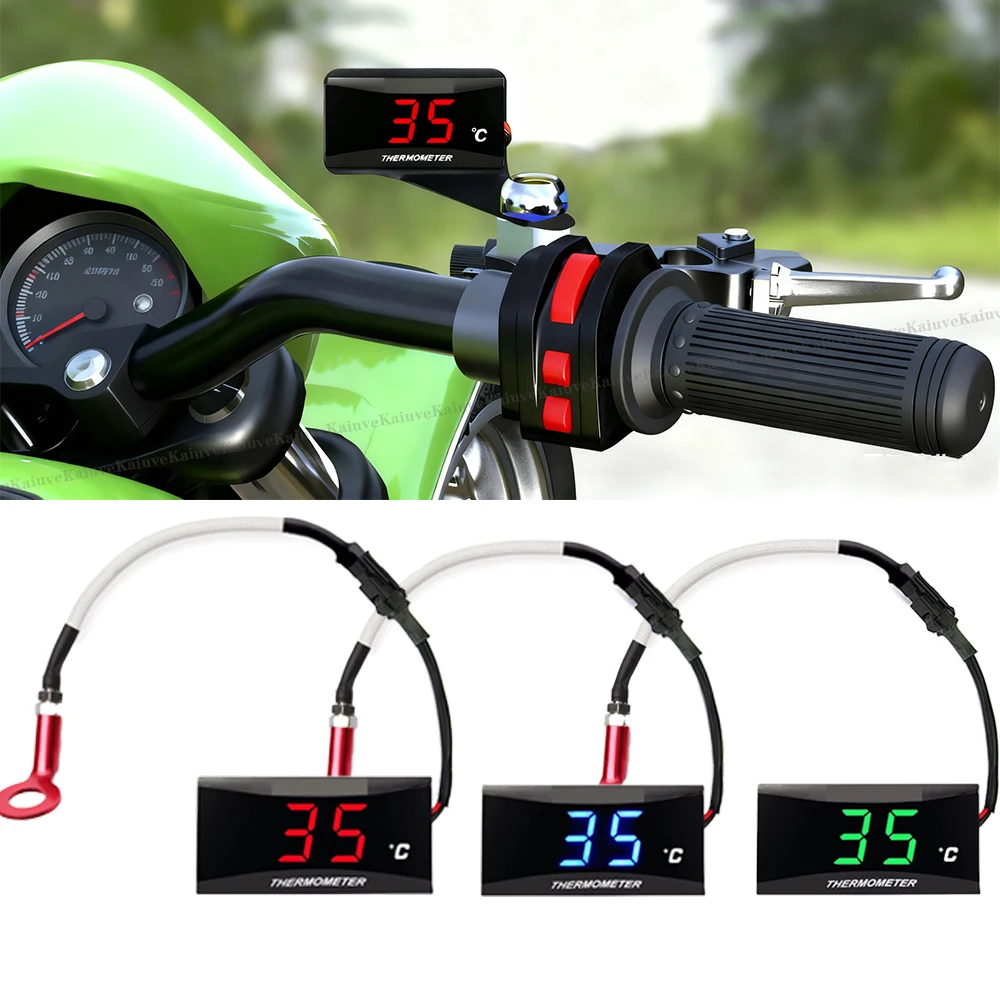 KAIUVE Motorcycle Cylinder Head Temperature Sensor Mini Square Digital Instrument for NMAX125 XMAX250 300 NMAX Universal Gauge