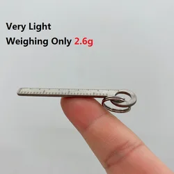 Portable Mini Titanium Alloy Ruler, EDC Tool, Small Measuring ruler, cm INCH, Free titanium ring , Key chain