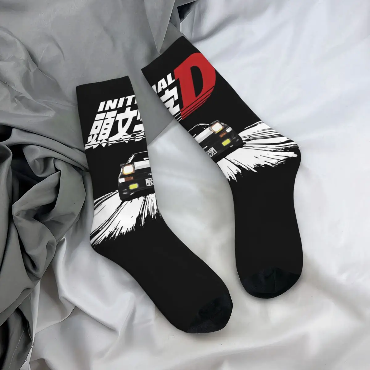 Unisex quente meias felizes, inicial D-AE86, Street Style, Crazy Sock, Inverno