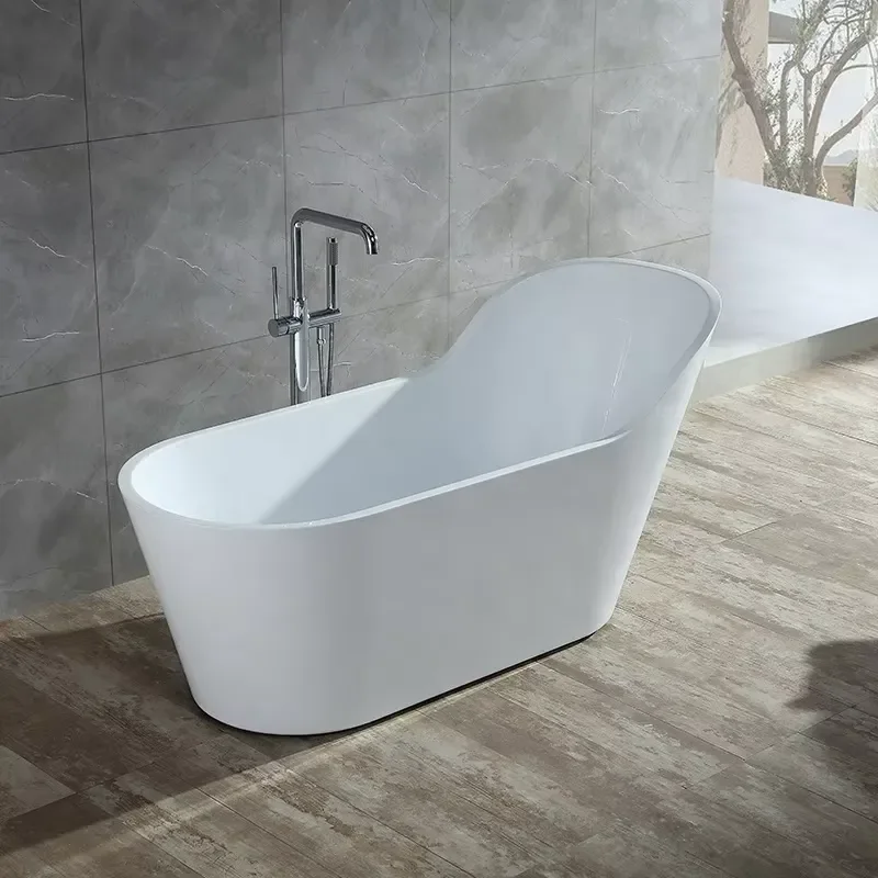 Freestanding Round Acrylic Bathtub Luxury Soaking Tub for Modern Bathroom Deep Spa Bath High Quality Sanitary Ware Home Decor