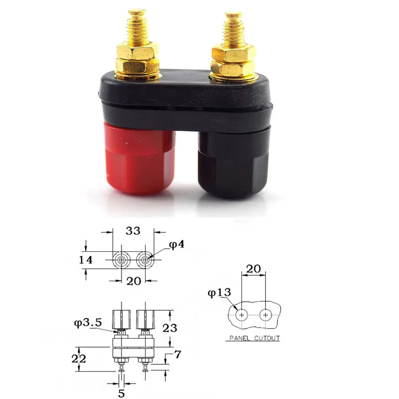 5 types Terminal Amplifier Speaker Brass Gold Plated 4mm Banana jack Plug Socket Binding Post DIY Power Connector for Audio