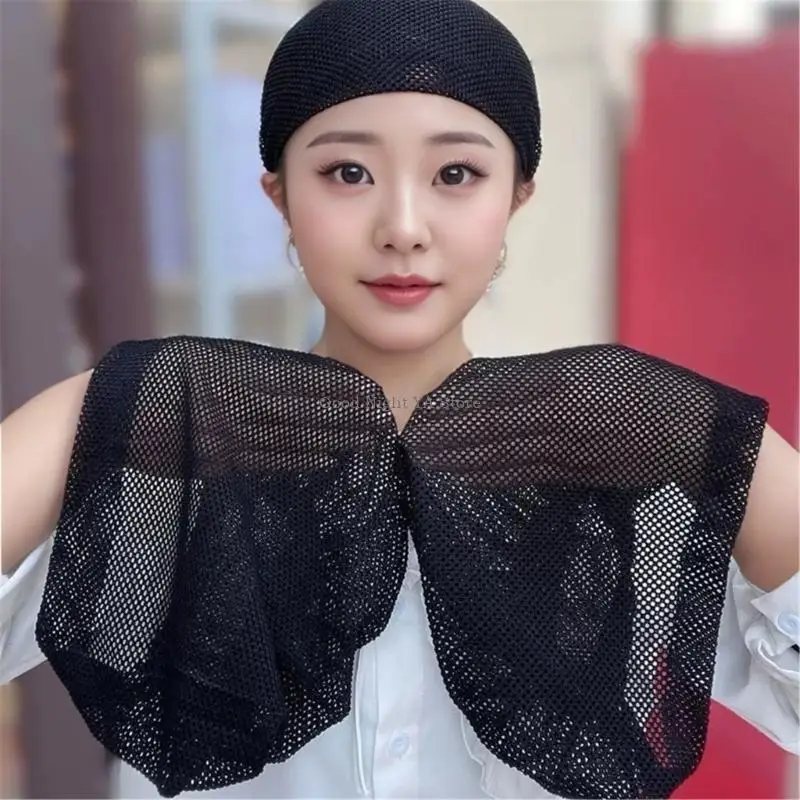 Black Sleep Hair Covers Light weight Breathable Hair Net Crochet Wigs Hat