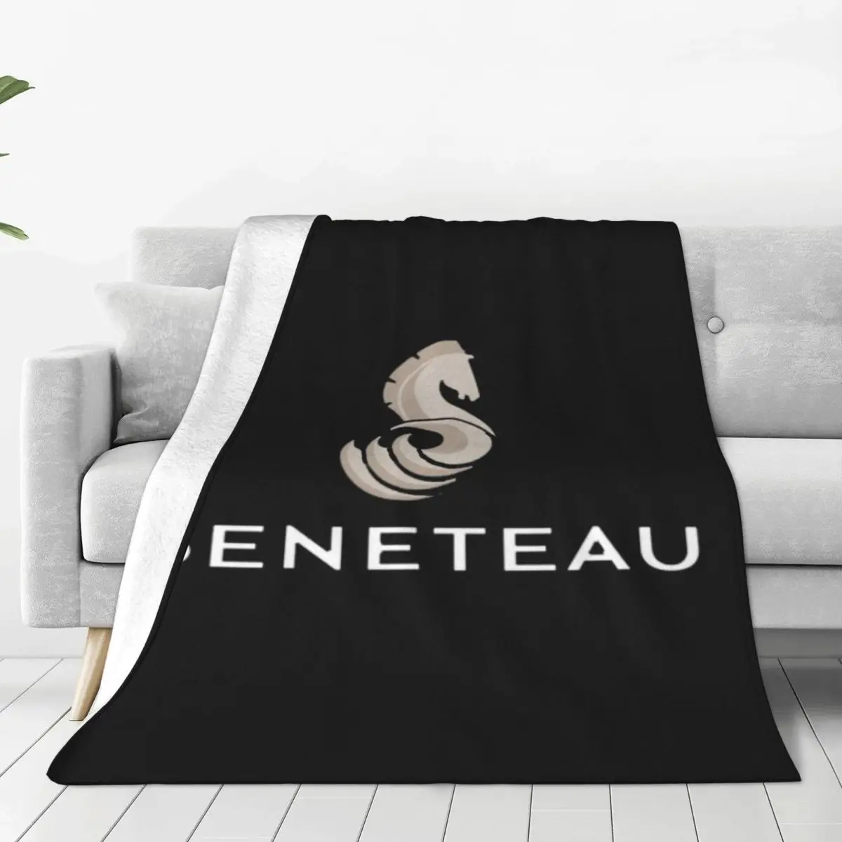 Beneteau Sailboat Logo Blanket Soft Warm Flannel Throw Blanket Bedding for Bed Living room Picnic Travel Home Sofa