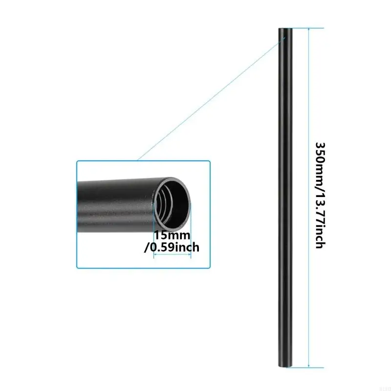 R1WD 2 Pieces 35cm Length Aluminum Rods 15mm Diameter Tube 12mm Thread for Filmmaking