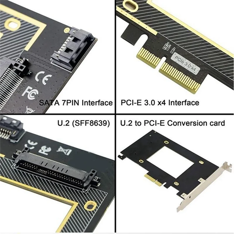 QA06R U2 PCIE X4 to U.2 Adapter Card SFF8639 NVMe SSD Expansion Card SSD Solid State Drive Cconversion Card PCIE Riser Card