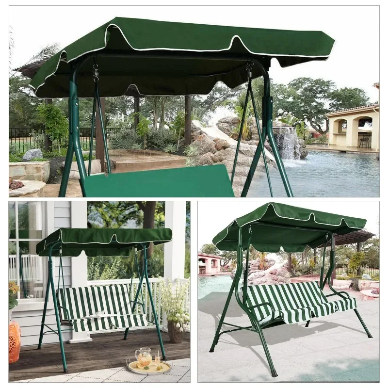 Hammock Swing Garden Outdoor Swing Chair Top Cover Waterproof Awning Replacement Rainproof Canopy Ruffled Sunshade Protectoer