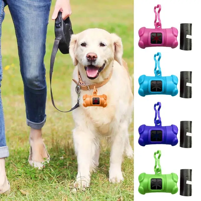 Dog Bag Holder Doggie Waste Bag Dispenser Thickened Doggie Waste Bag Dispenser With Carabiner Clip Attaches To Dog Rope For Easy